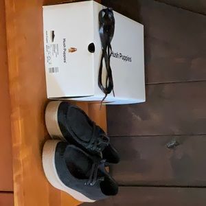 New Hush Puppies Bridget Bold Black Suede 9.5